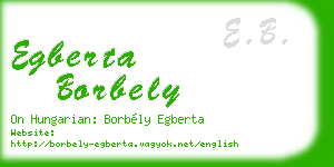 egberta borbely business card