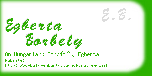 egberta borbely business card